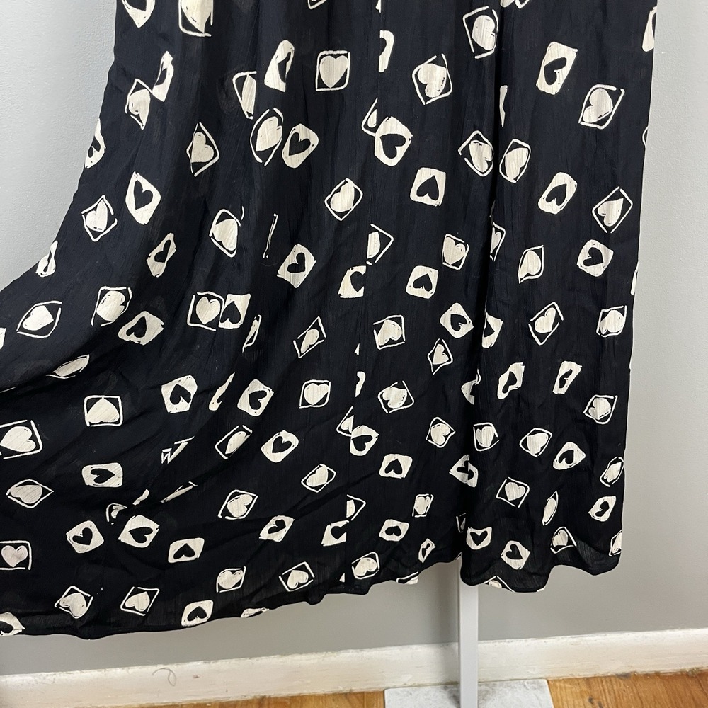 Vintage 90s Carole Little Dress Womens 6 Black White Heart Print Sleeveless - Picture 6 of 9